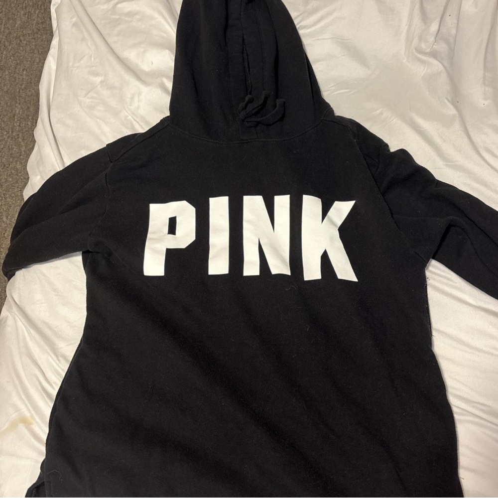 Black Hoodie with White PINK Logo